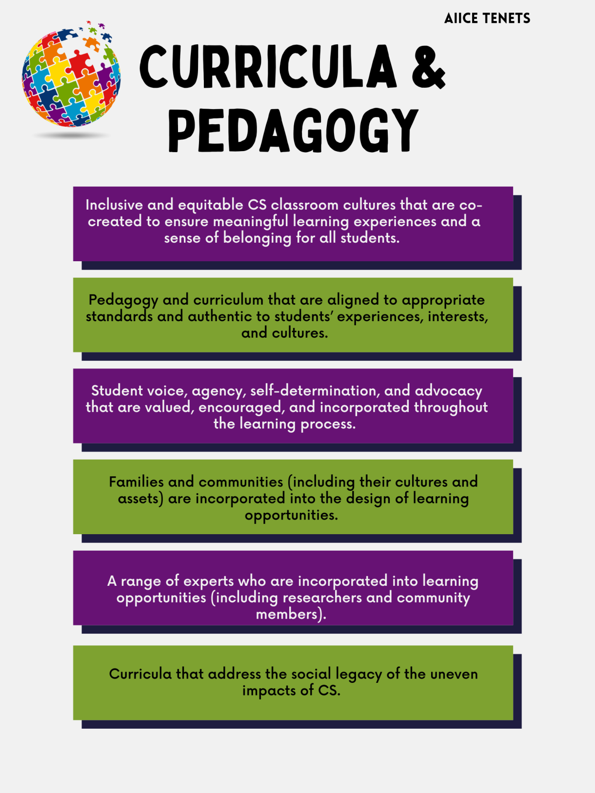 AIICE CURRICULUM AND PEDAGOGY TENETS